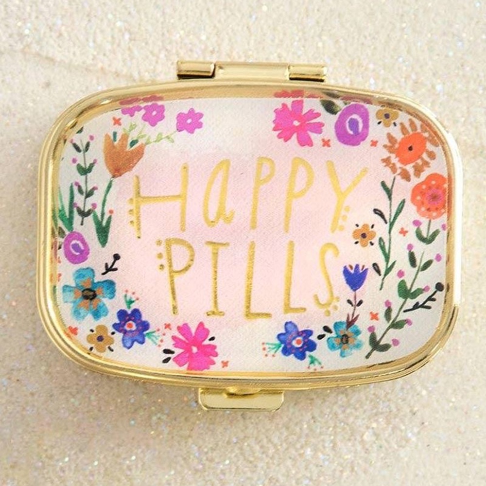 Natural Life Happy Pills Floral Pill Box